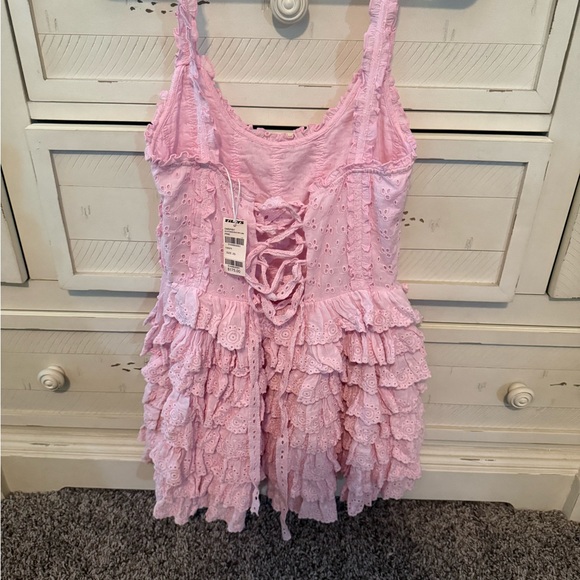 Ruffled Pink Mini Dress - Women - Picture 5 of 6
